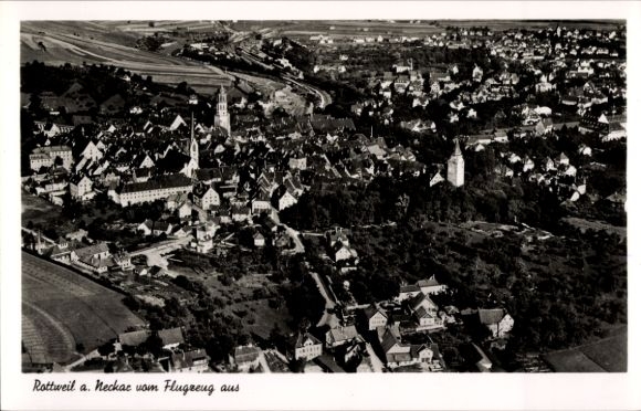 Ak Rottweil am Neckar, Fliegeraufnahme