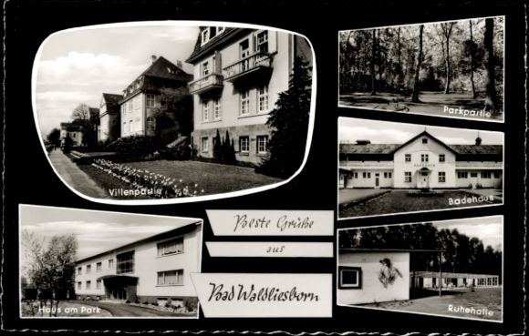 Postcard Bad Waldliesborn Lippstadt in Westphalia, villa area, bathhouse, relaxation room