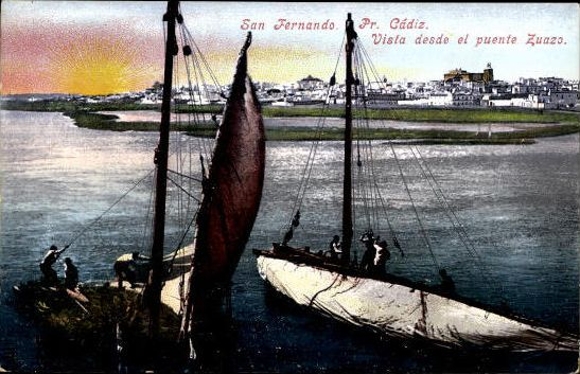 6 old PCs Spain, series 38 San Fernando, Cadiz, various views in the cover