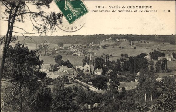 Postcard Saint Lambert Vallée de Chevreuse Yvelines, panorama of Senlisse and Garnes, rural landscape