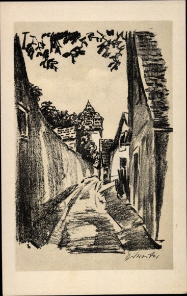 Artist PC Dikreiter, H, Sulzfeld am Main in the Kitzingen district, city wall