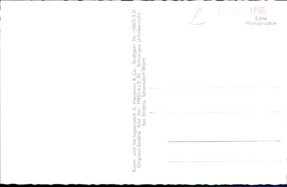 Postcard Traunstein in Upper Bavaria, landscape photograph from black and white photo, city view