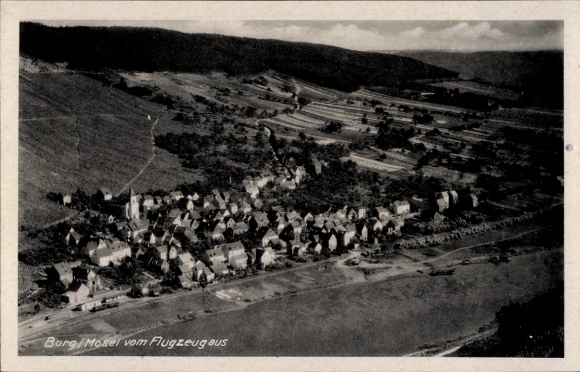 Ak Burg an der Mosel, Fliegeraufnahme