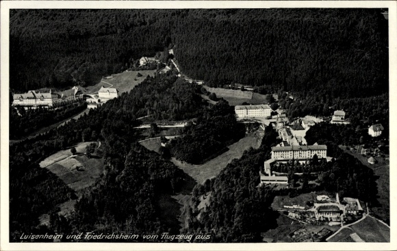 Postcard Kandern Württemberg, Luisenheim and Friedrichsheim, aerial photograph