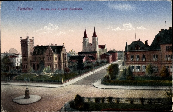 PC Landau in der Pfalz, southern part of town, church