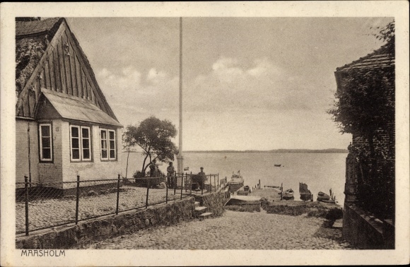 Ak Maasholm in Schleswig Holstein, gedeeltelijk uitzicht, huis