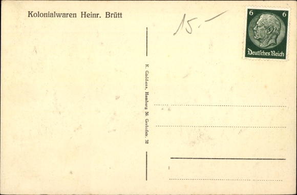 PC Uetersen in Holstein, street section, grocery store Heinr. brutt
