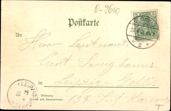 Chromo-Litho Glauchau on the Zwickauer Mulde in Saxony, King Albert Bridge, town hall, slaughterhouse