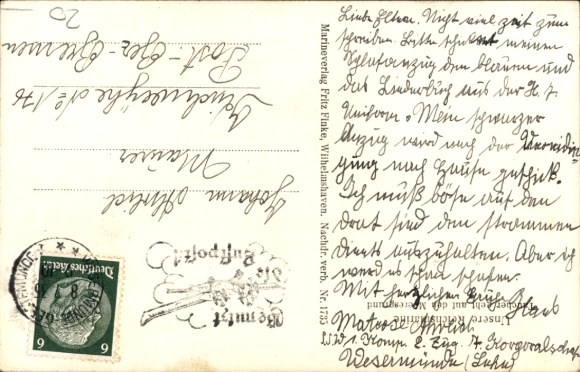 Postcard German Reichsmarine, diver goes to the seabed