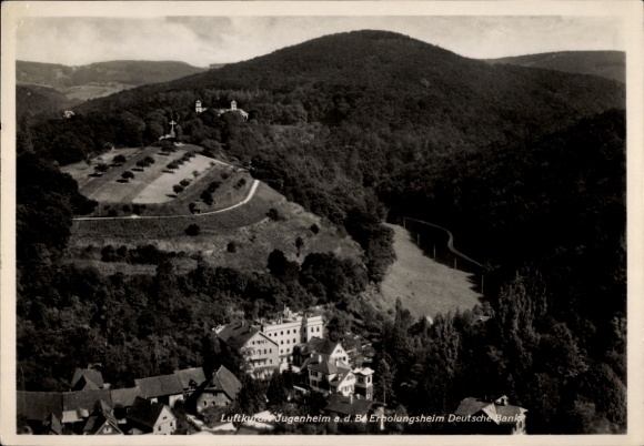 Ak Jugenheim an der Bergstraße Hessen, luchtfoto, herstellingsoord Deutsche Bank