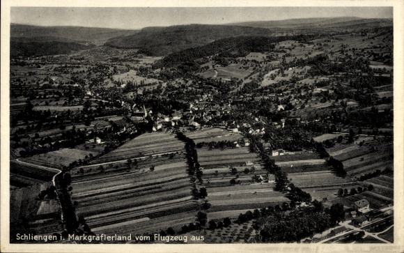 Postcard Schliengen in the Black Forest, aerial photograph