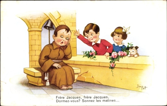 Song Artist Postcard Patt, Jim, Frère Jacques, frère Jacques, Dormez vous, sonnez les matines