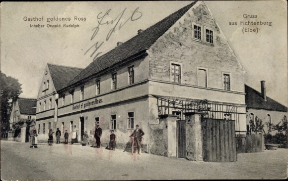 Ak Fichtenberg Mühlberg an der Elbe, Gasthof goldenes Ross