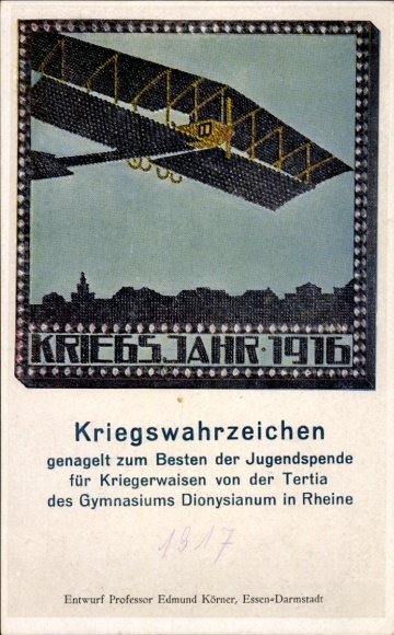 Postcard War Landmark, Youth Donation for War Orphans, Dionysianum High School in Rheine