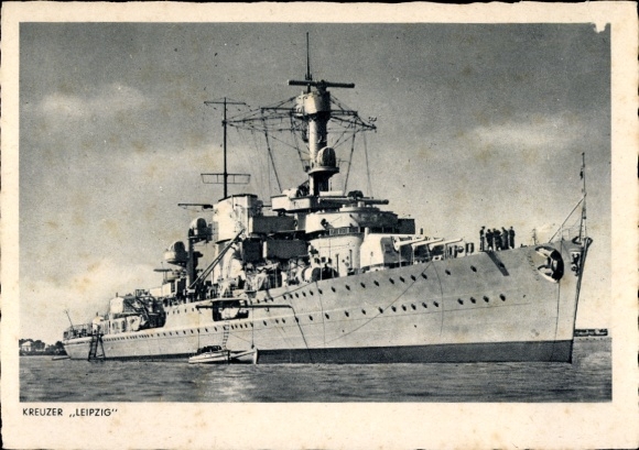 Picture German warship, light cruiser Leipzig, Kriegsmarine, WWII