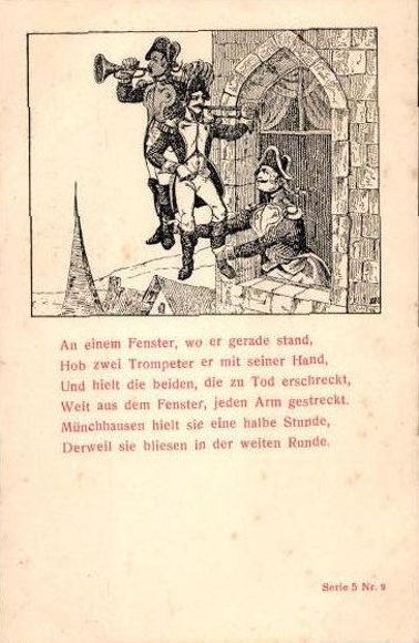 5 Postcard Münchhausen Series 5, 1-5