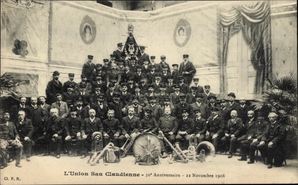 Ak Union San Claudian, 30. Jahrestag 1908