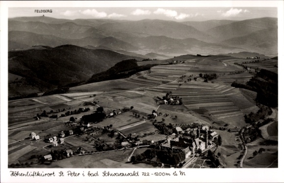 Postcard St. Peter im Schwarzwald, aerial photograph