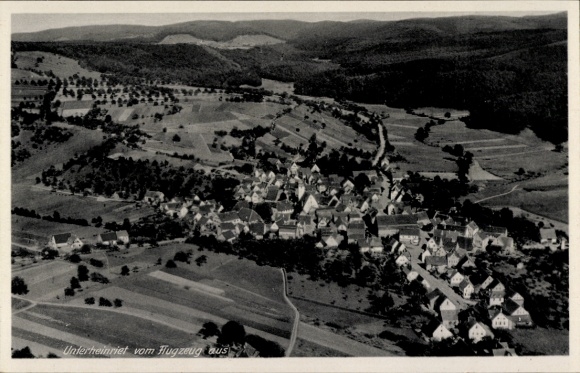 Postcard Unterheinriet Untergruppenbach in Württemberg, aerial photograph