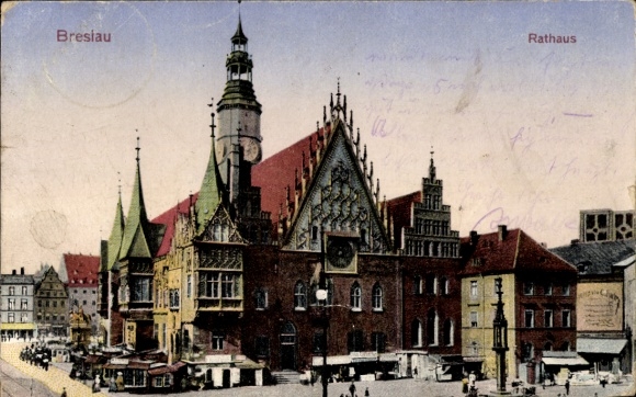 Ak Wrocław Breslau Schlesien, Rathaus