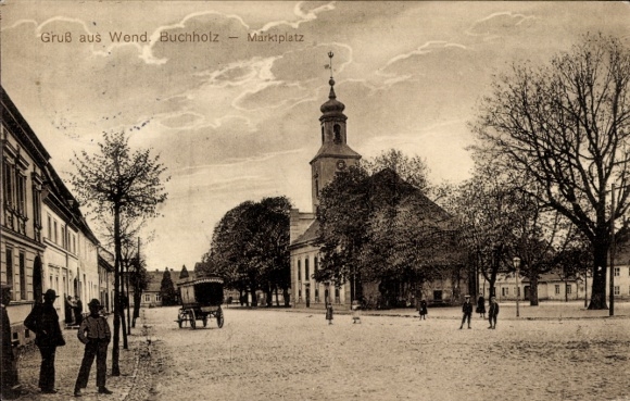 Postcard Wendisch Buchholz Märkisch Buchholz Dahme Spreewald, Market Square