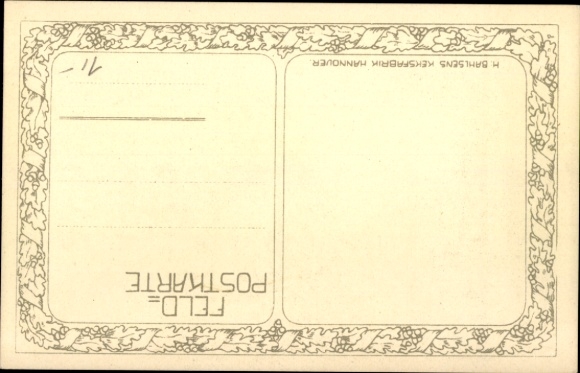 Artist Postcard Georgi, W., Observation post in the trench, Vosges, Leibniz, Bahlsen, advertising