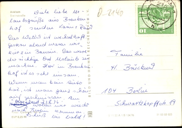 Postcard Anklam in Mecklenburg Vorpommern, Steinstraße, tower, shoe store, cars
