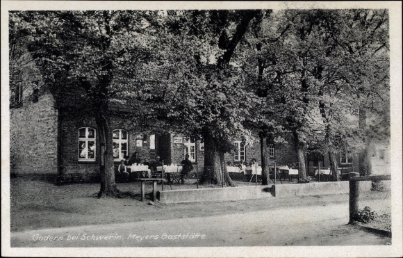 Postcard Godern Pinnow in Mecklenburg, Meyer&#39;s restaurant, terrace