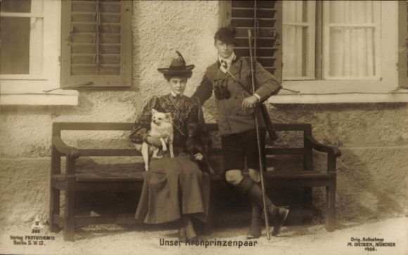 Ak Kronprinz Wilhelm von Preußen, Kronprinzessin Cecilie von Preußen, Spitz