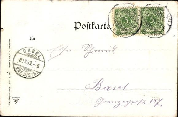 Artist PC Biese, C., Baden Baden in the Black Forest, on the Yburg, tower