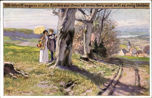 Song artist Postcard Hey, Paul, folk song card No. 46, I liked to cut it into all the rinds