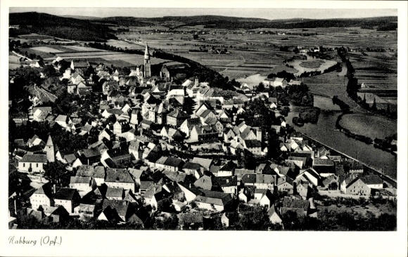 Postcard Nabburg in the Upper Palatinate, aerial photograph
