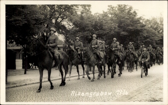foto Ak Altengrabow Möckern in Saksen-Anhalt, Wehrmacht-soldaten te paard, 1936