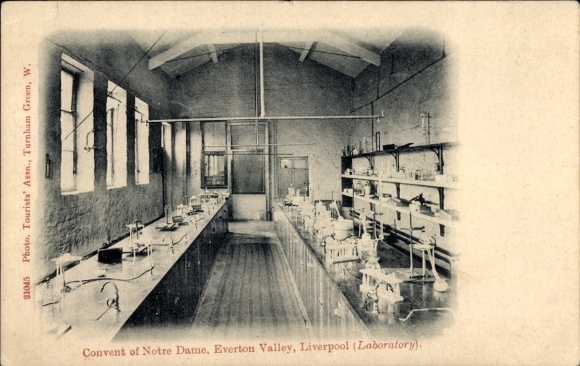 Postcard Liverpool Merseyside England, Laboratory, Convent of Notre Dame, Everton Valley