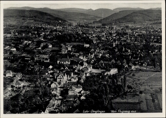 Postcard Dinglingen Lahr in the Black Forest, aerial photograph