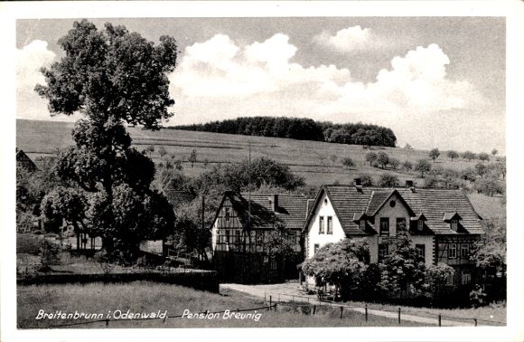 Postcard Breitenbrunn Lützelbach in the Odenwald Hesse, Pension Breunig
