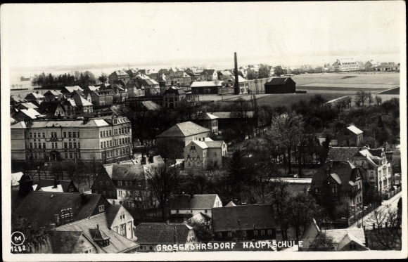Postcard Großröhrsdorf in Saxony, secondary school