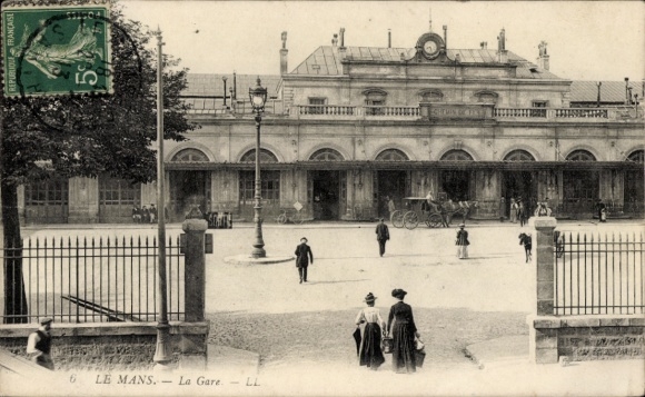 Postcard Le Mans Sarthe, train station