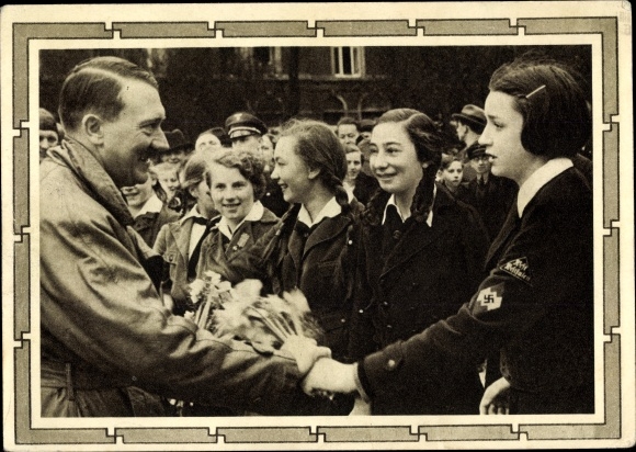 Postal stationery Postcard Führer and Reich Chancellor Adolf Hitler, well-wishers, BDM