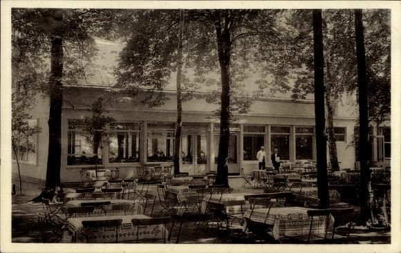 Postcard Hamburg Nord Groß Borstel, Restaurant Borsteler Jäger, Terrace