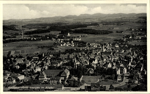 Postcard Wangen im Allgäu, aerial photograph