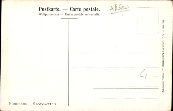 KP artystyczna Kley, Heinrich, Norymberga w środkowej Frankonii, Bawaria, kazamaty