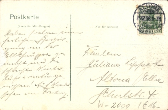 Postcard Hamburg Altona Nienstedten, restaurant of the Elbschloss brewery, interior view