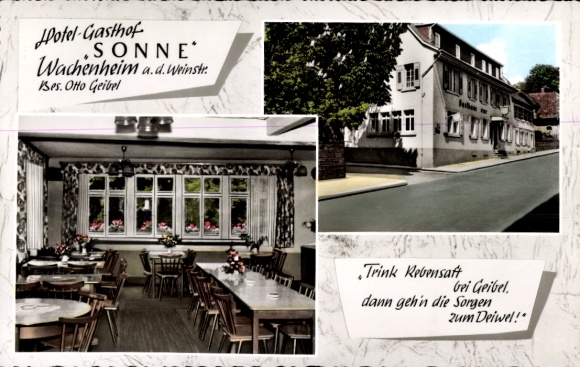 Postcard Wachenheim an der Weinstraße Pfalz, Hotel Gasthof Sonne