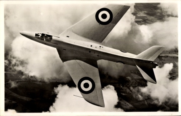 Postcard Dutch military aircraft Hawker Hunter