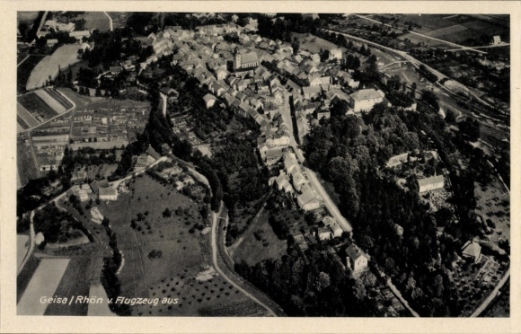 Postcard Geisa in the Rhön Thuringia, aerial photograph