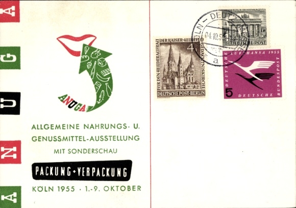 Ak Köln, ANUGA Allg. Nahrungs- und Genussmittel-Ausstellung 1955, Reklame Chocolat Tobler