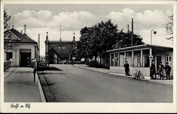 Postcard Kehl am Rhein, Rhine bridge, border, customs post