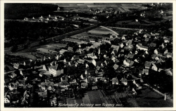 Ak Rückersdorf in Mittelfranken, Fliegeraufnahme