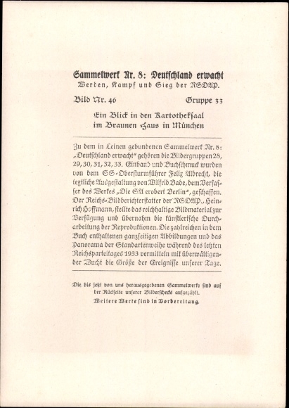 Collective picture Germany awakens, Brown House Munich, view of the card index room